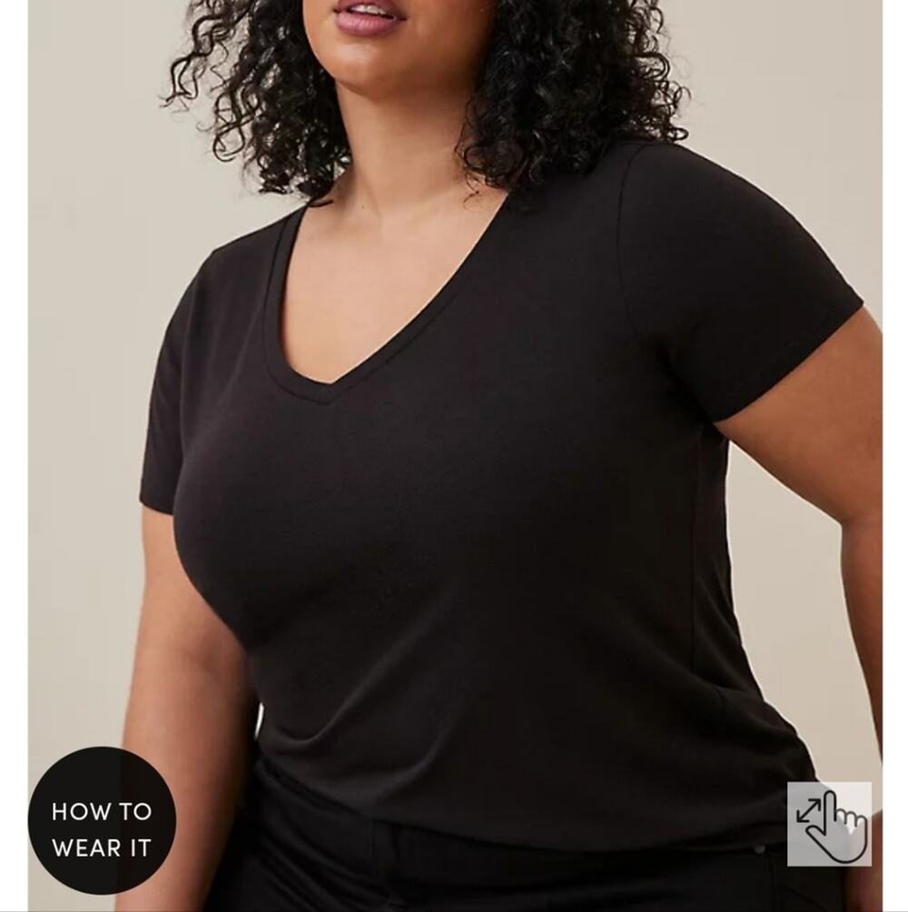 Torrid Black Signature Jersey Girlfriend Tee Size 1/1X